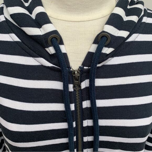 JAG Jeans Edie Zip Up Hoodie Jacket Navy Striped Nautical Women’s XL - Picture 15 of 16